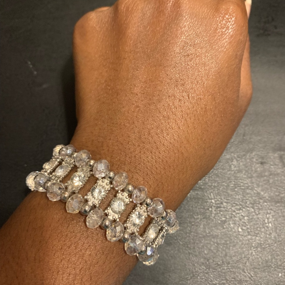 Elegant Silver Crystal Bracelet